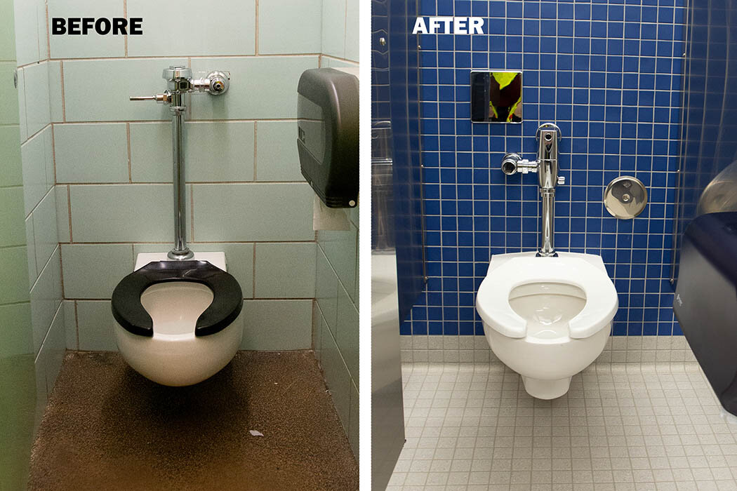  HB&amp;A has upgraded or will be upgrading all the restrooms throughout the entire Cadet Field House. 
