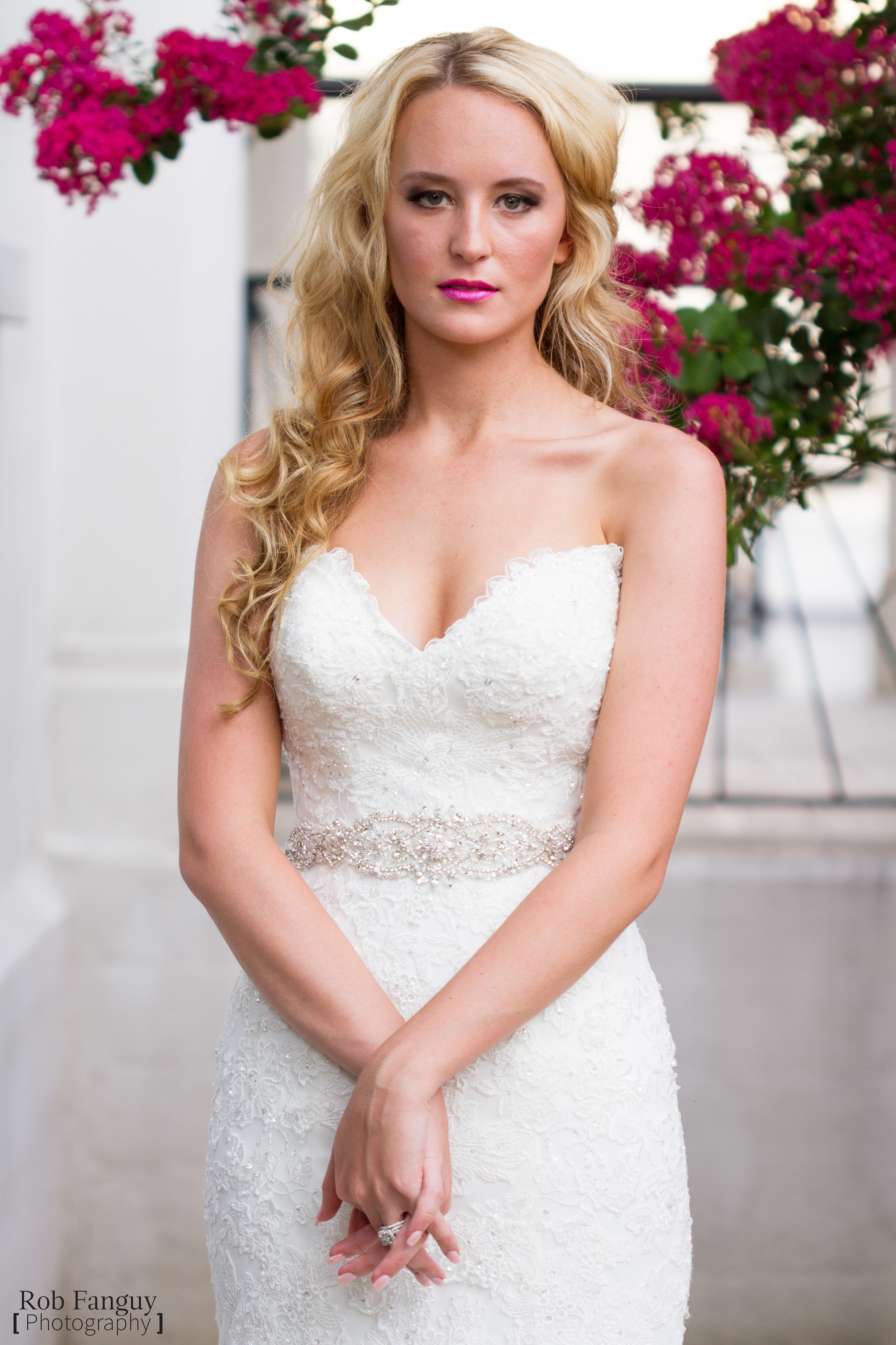 Bride with Pink lipstick and pink flowers-.jpg