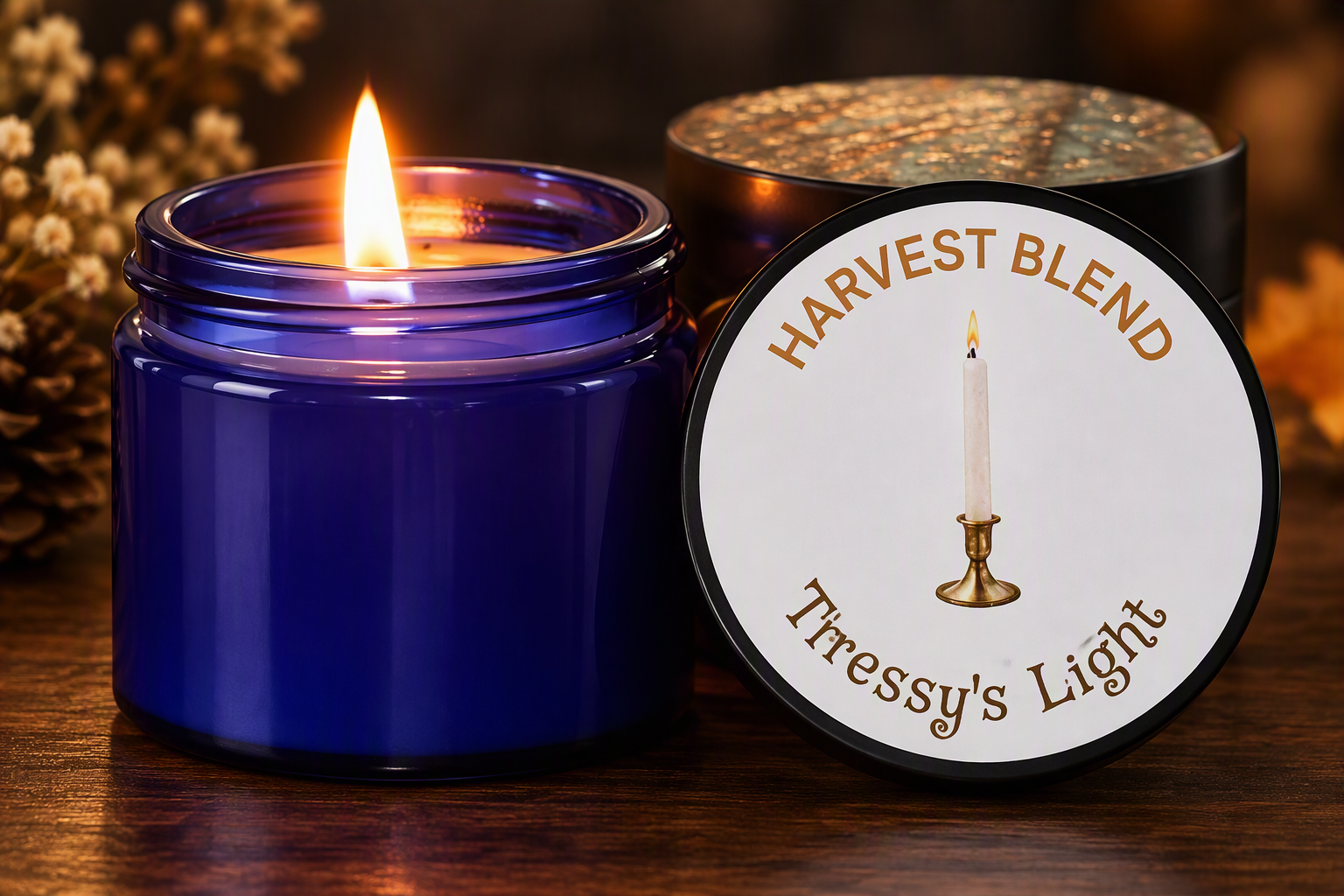 Tressy's Light scented candle 2 oz - Harvest Blend