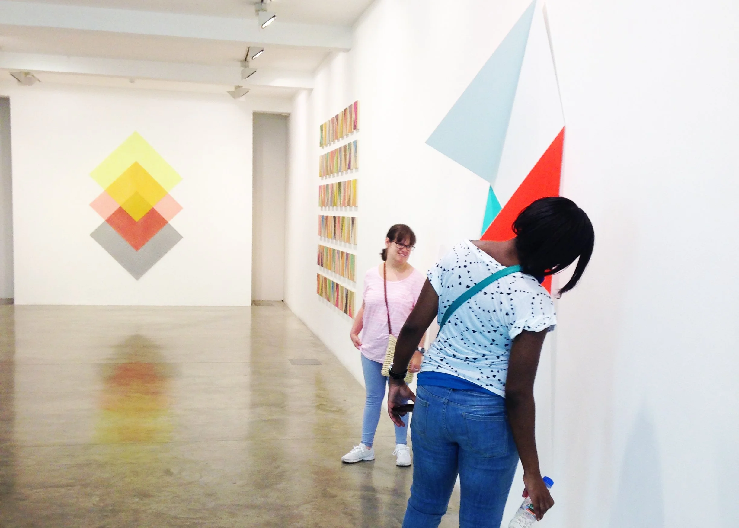 Artists at a trip to see Rana Begum at the Parasol Unit 