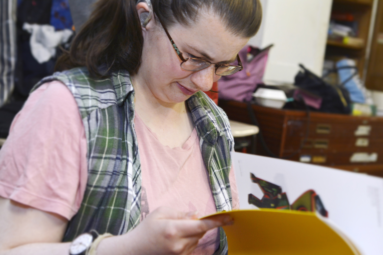 Anna working in the studio