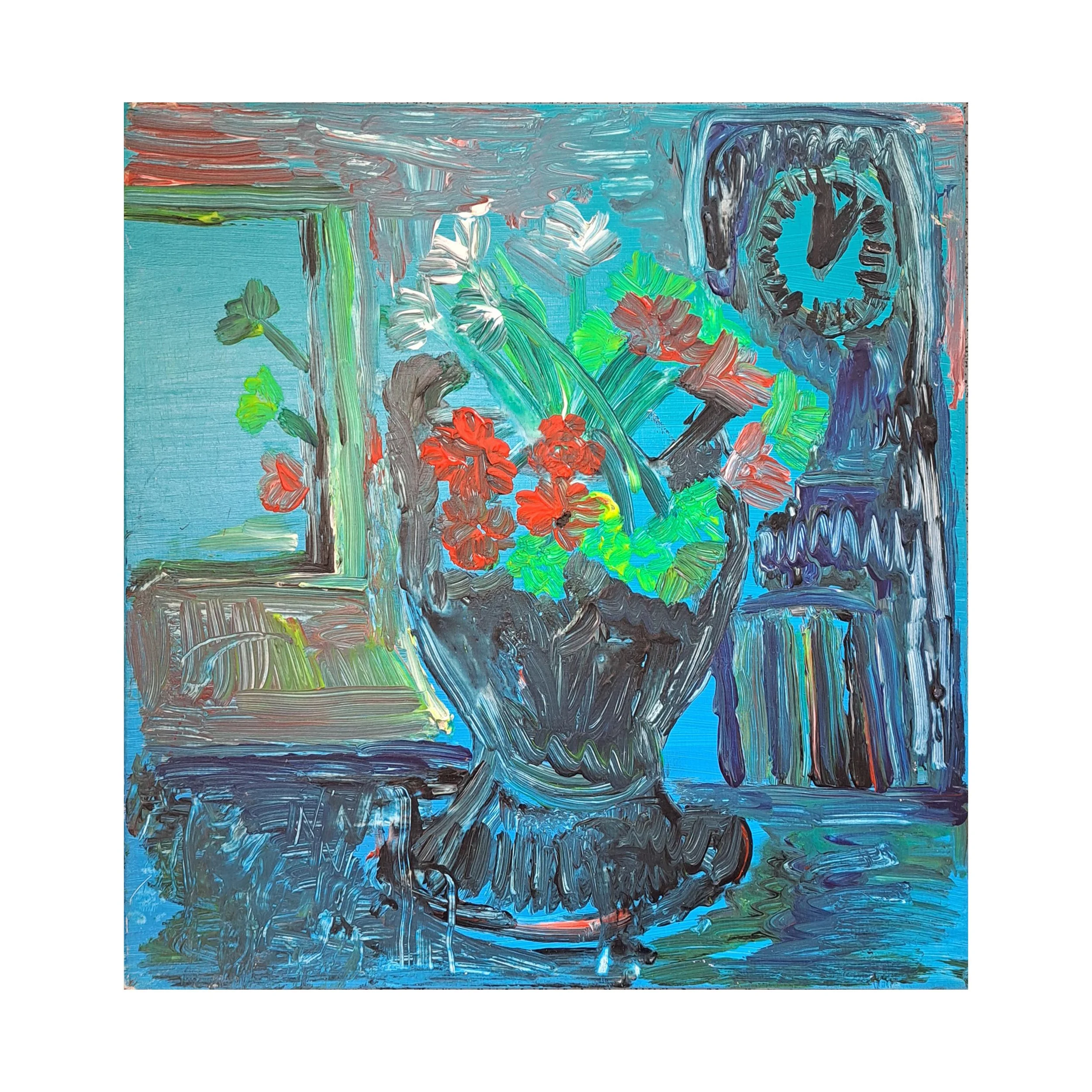 Paul Clock and Flowers W.jpg