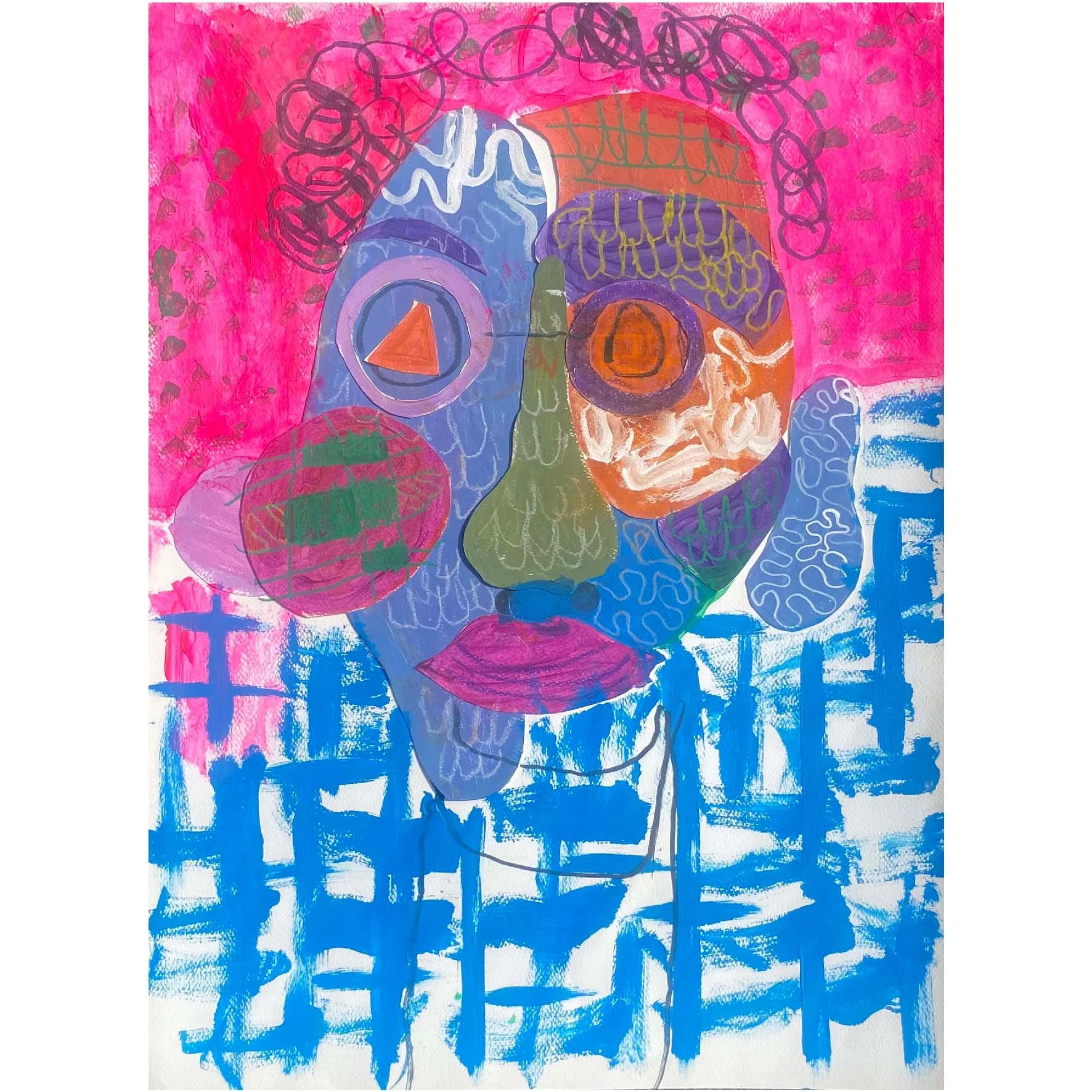 Ashley - 60x42 Paint, posca, wax crayon, Collage on paper.jpg