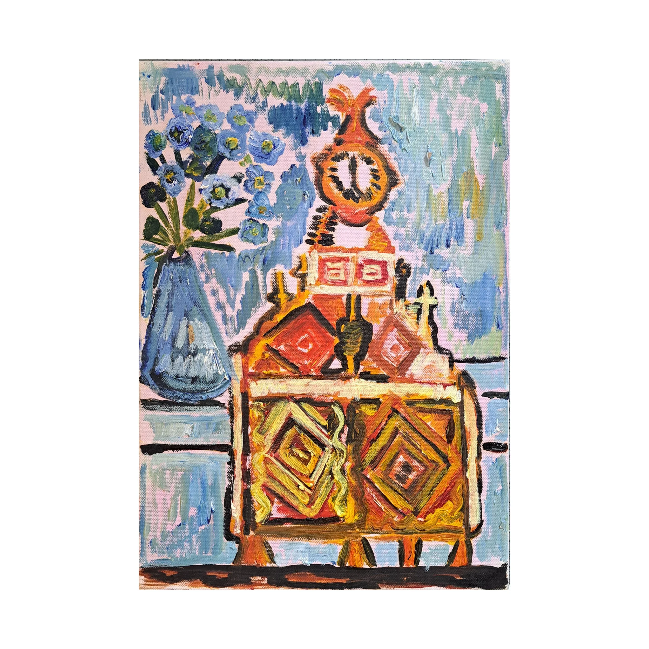 Paul Clock and Flowers I W.jpg