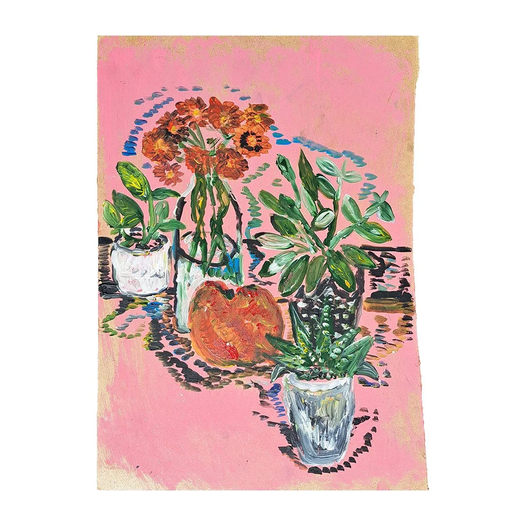 Paul - Flowers in Bottle and Fruit