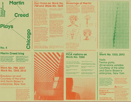 “Martin Creed Plays Chicago” Newspaper, Museum of Contemporary Art