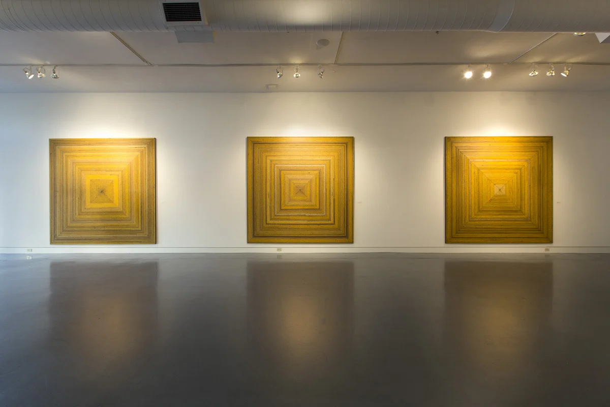 Wooden Fish, Untitled (Tape Measures 1,2,3), Installation View