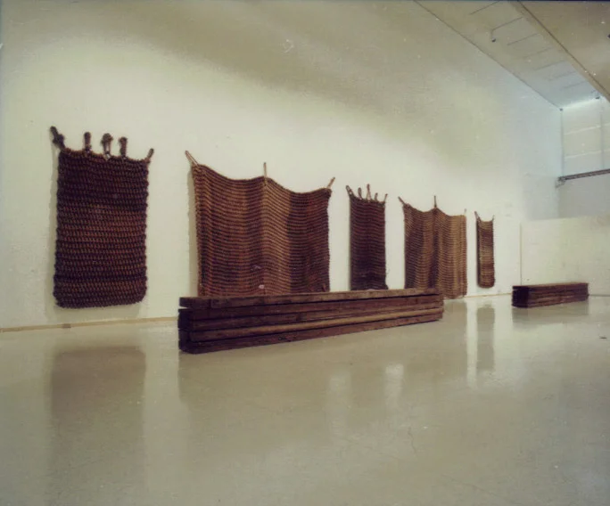 Untitled (Rope Nets and Bridge Timbers), Installation View