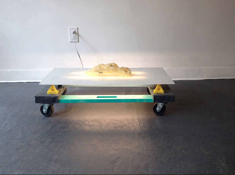  origin of the world (after courbet) &nbsp; ;  A used dolly is transformed when paired with a wax cast from a tree that was struck by lightening. &nbsp;The damage was absorbed into the tree's structure with uncanny results. &nbsp;Centered on a piece 