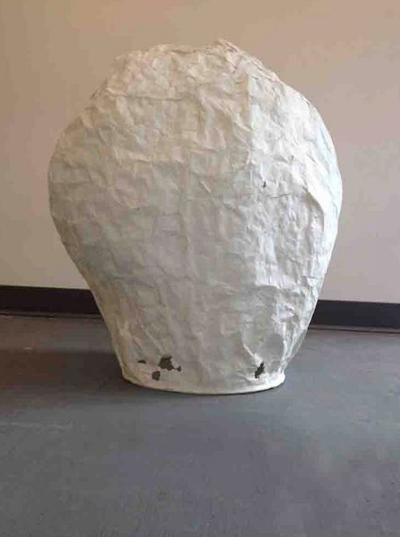  collaboration &nbsp; ;  The mice had at it and ate this sculpture. &nbsp;Embedded inside the sculpture sits a film of our collaboration.  23 x 14 x 16 inches, paper mache, wooden dowels, wire, 2012 
