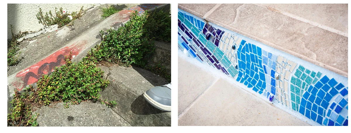 Closeup of steps at Kenny Alley