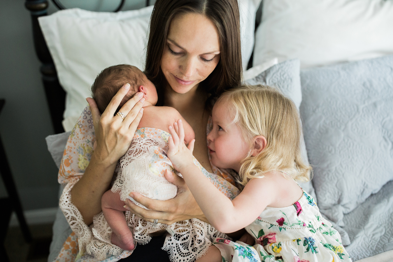 mom and her two sweet girls | cleveland, ohio newborn photographer