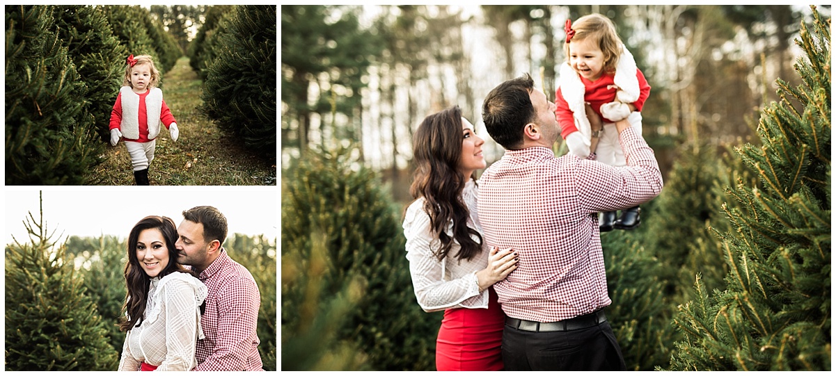 family of three at tree farm | cleveland, OH family photographer
