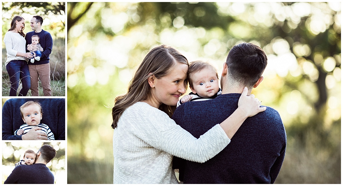family of three in lakefront nature preserve | cleveland newborn photographer