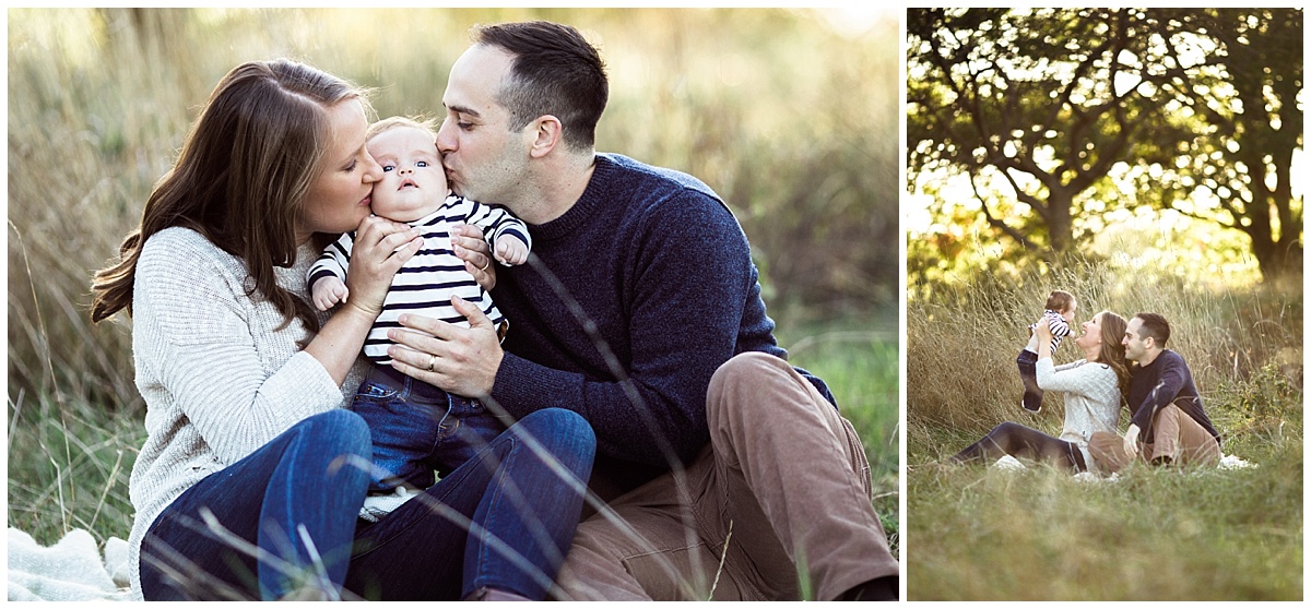 baby boy laying on blanket with parents | cleveland ohio newborn photography