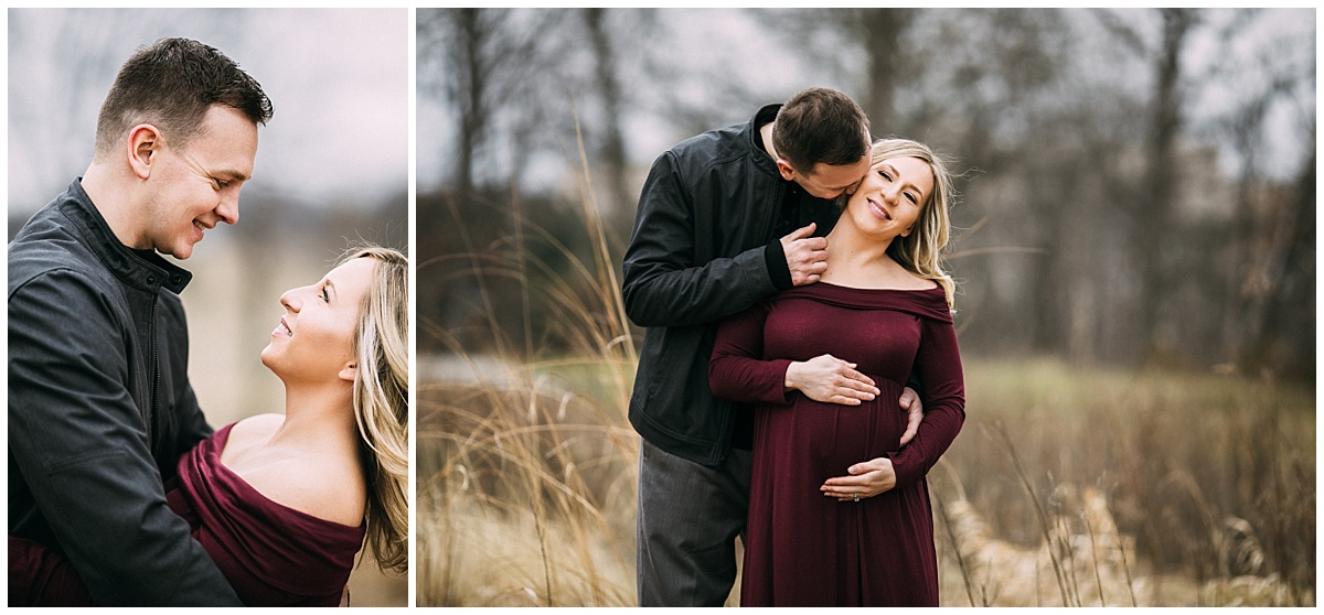 husband and wife expecting baby girl in april | cleveland, OH pregnancy photographer
