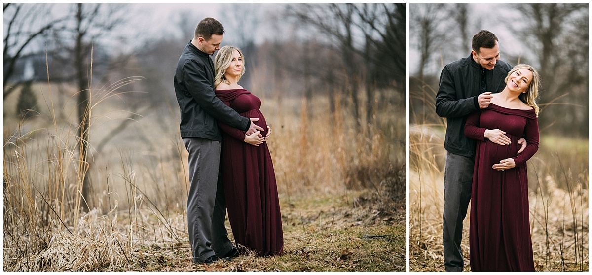 husband and pregnant wife in the park of beachwood | cleveland, OH maternity photos