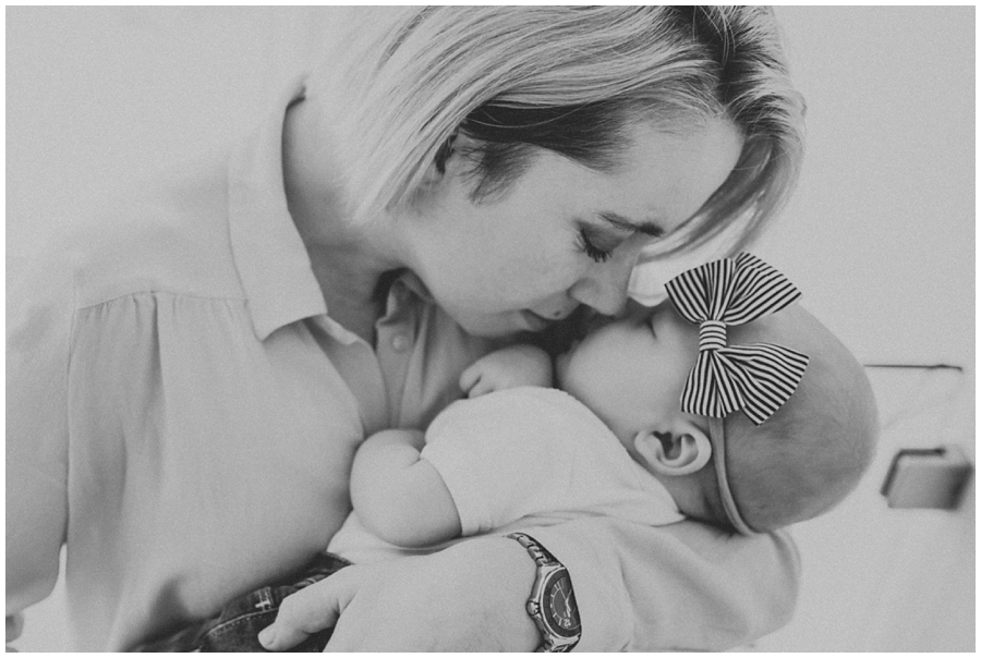 black and white image of mother and child | cleveland, OH newborn portraits