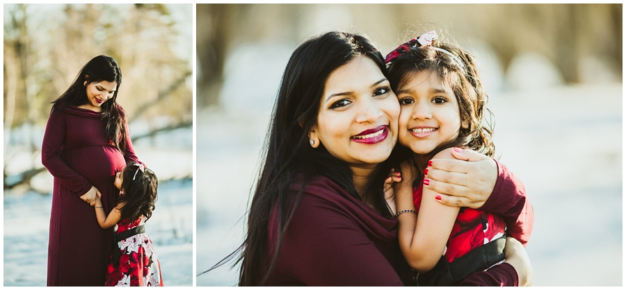 cleveland maternity photographer | pregnant mom with little daughter