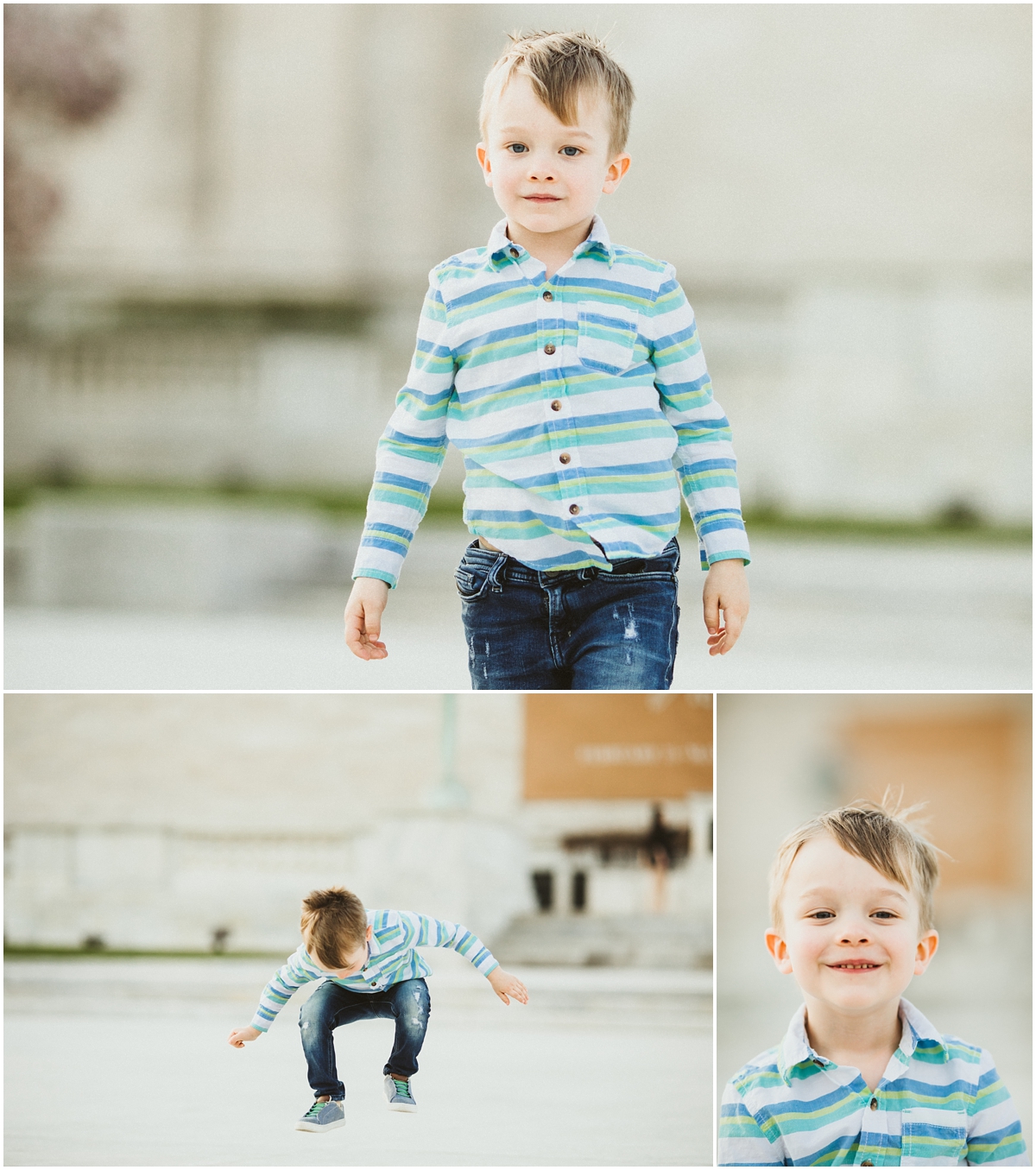three year old boy with blue shirt and jeans | cleveland, OH pregnancy photographer