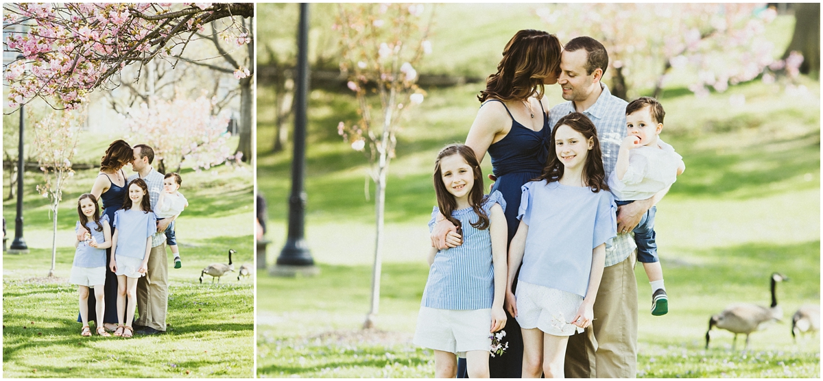 parents and three kids hugging close | cleveland, oh family photographer