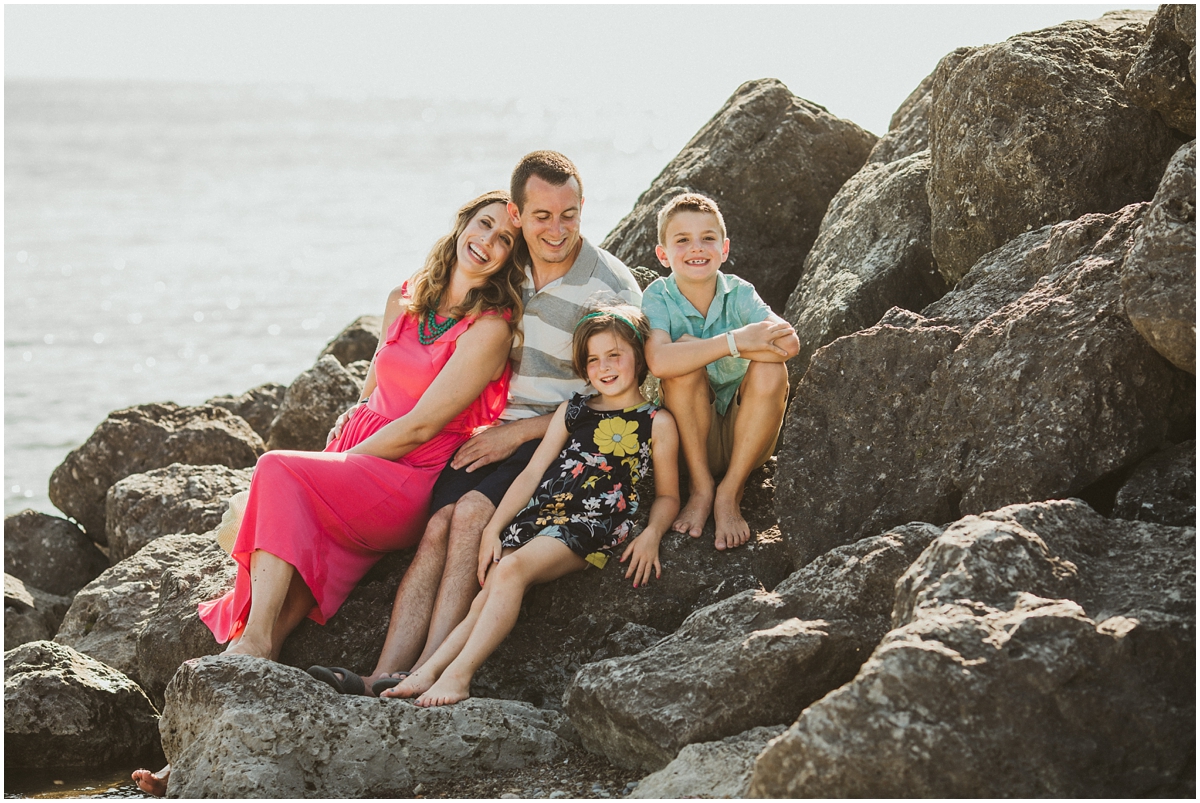 family of four on lake Erie | cleveland OH beach photographer