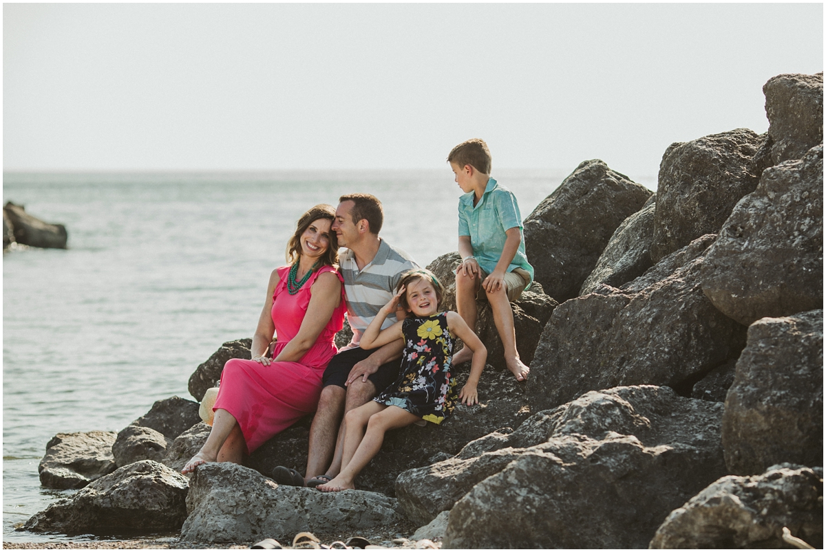 family of four on lake Erie | cleveland OH beach photographer