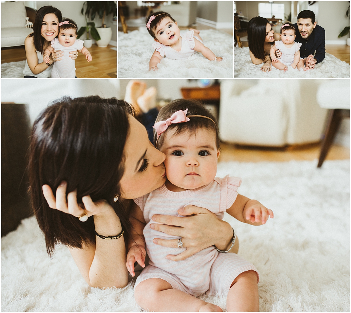 mother kissing little baby on cheek | cleveland OH family photography