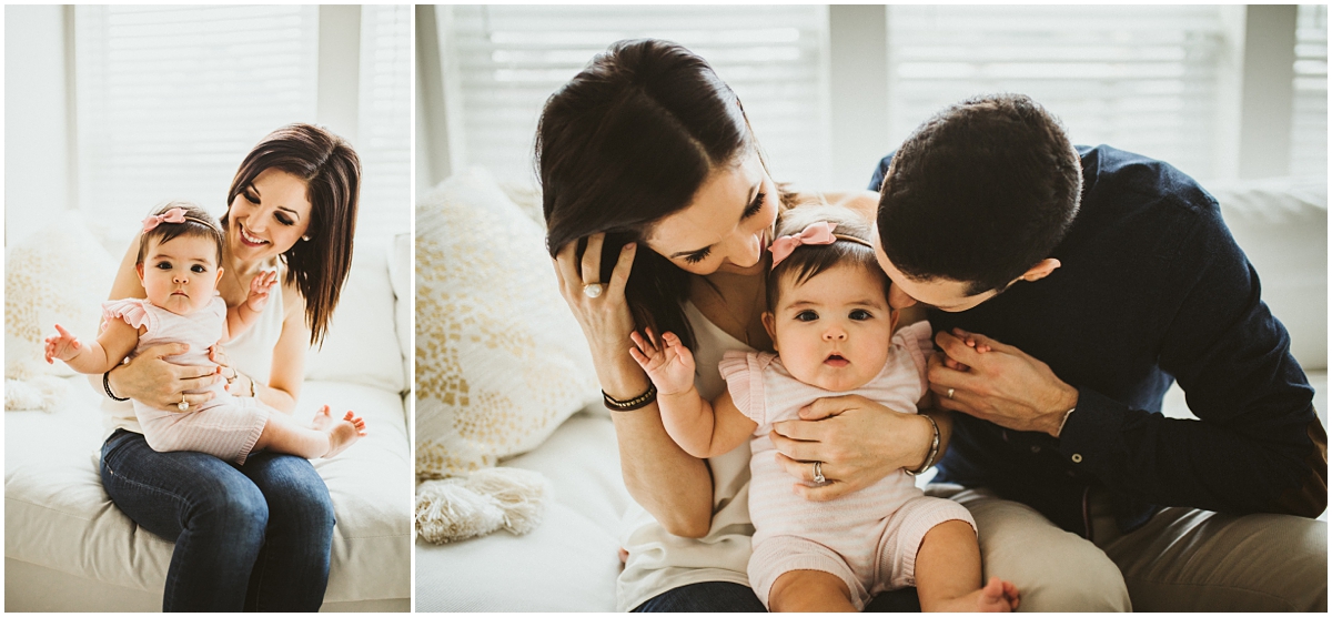 family of three relaxing in living room | cleveland OH lifestyle photography