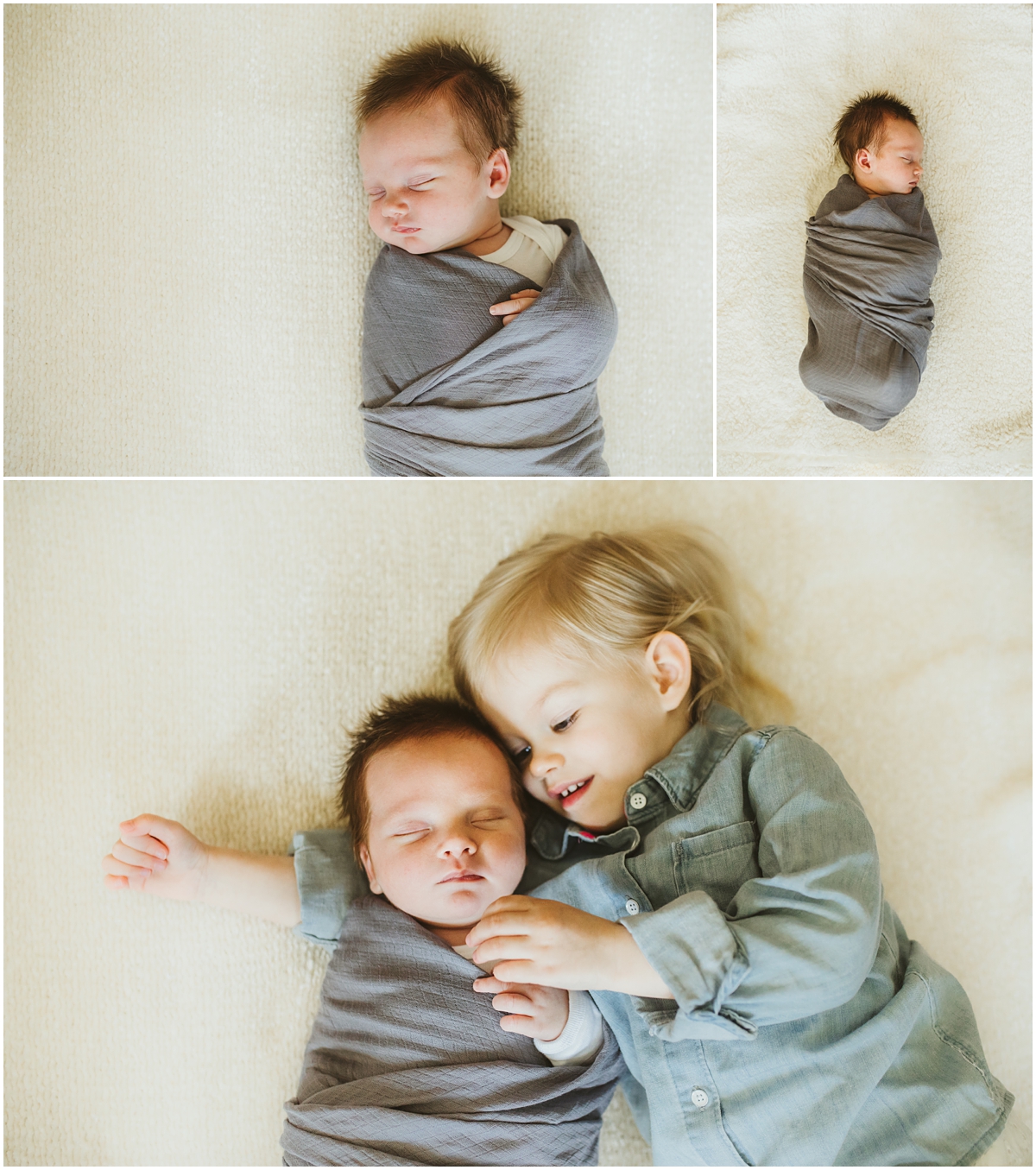 Big sister with baby brother | Cleveland Newborn Photographer