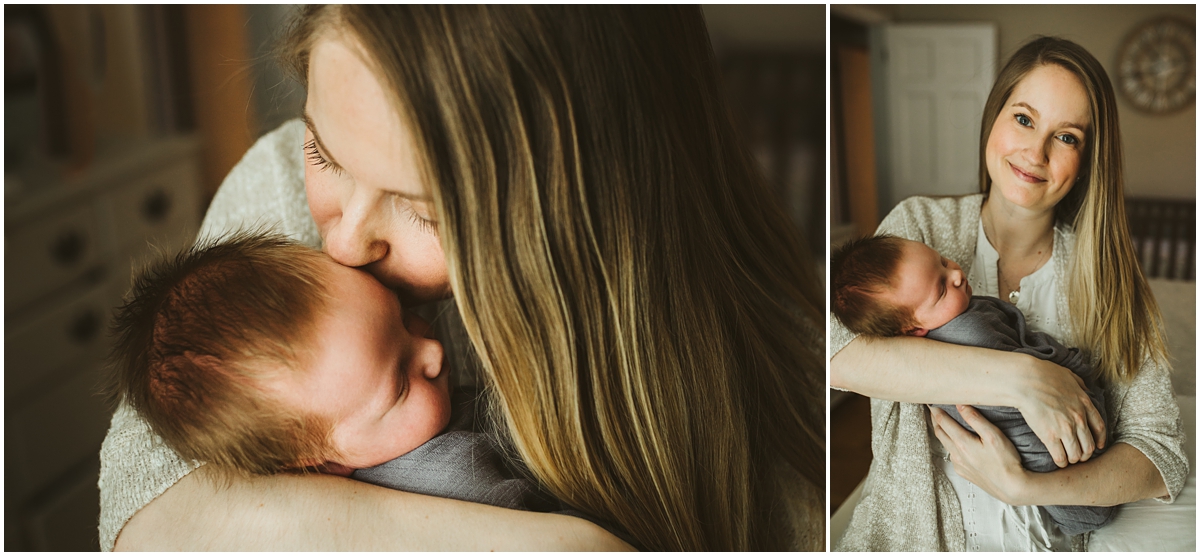 mother with baby son and daughter | Cleveland, OH newborn photography