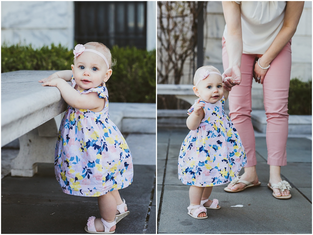 baby girls first steps with mom | cleveland, OH family photographer