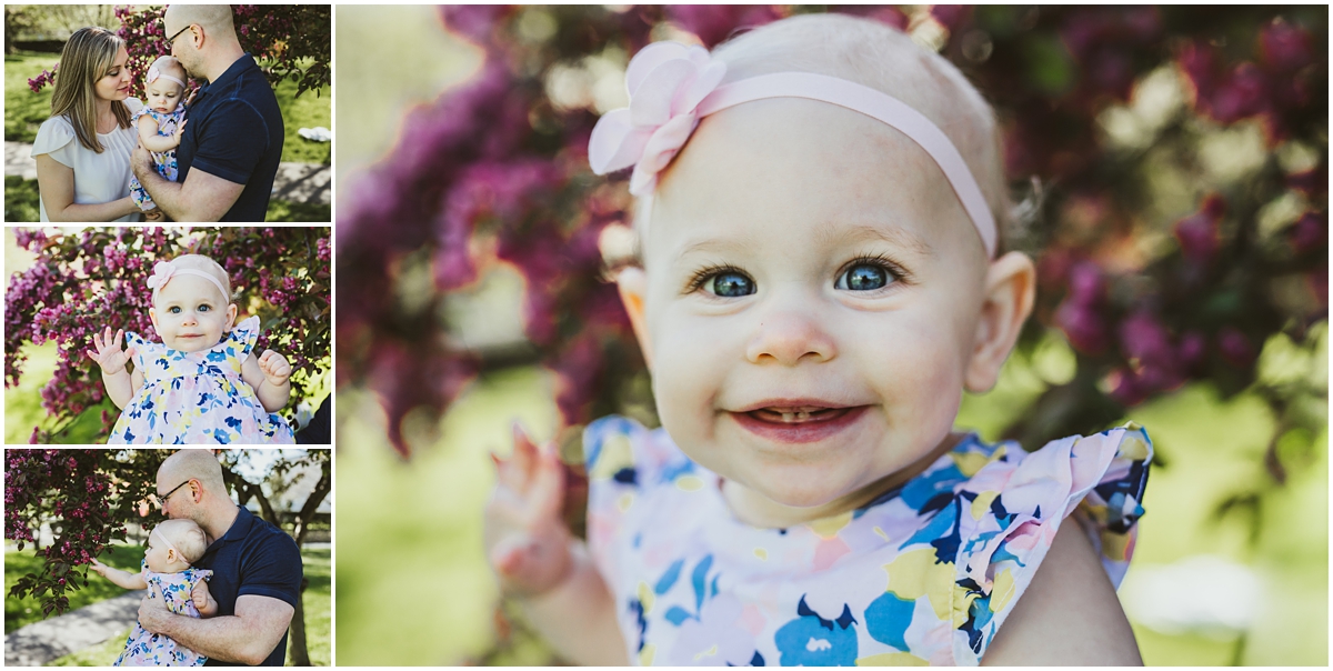 one year old girl wit pink flowers | cleveland museum of art photographer