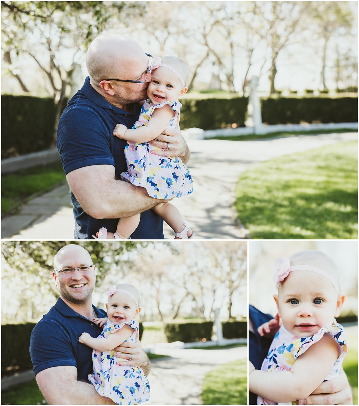 father kissing little daughters cheeks | cleveland, OH family photographer