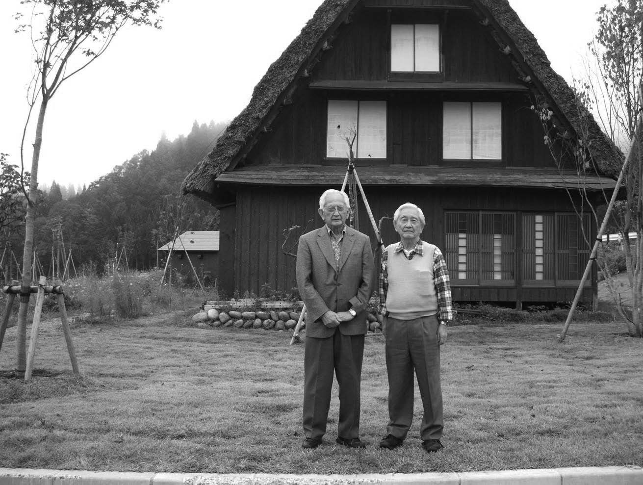 Harry and Frank in the village of Shirakawa, 2005.