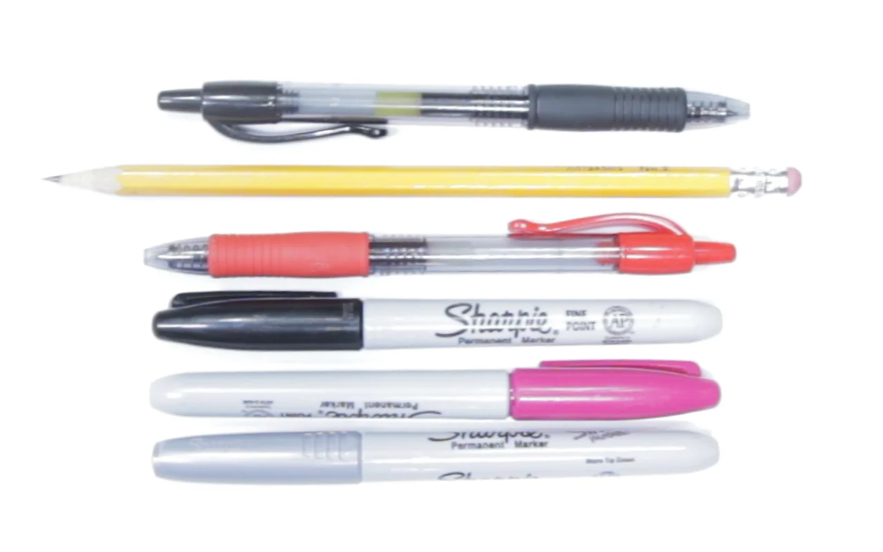 A fine assortment of writing utensils.