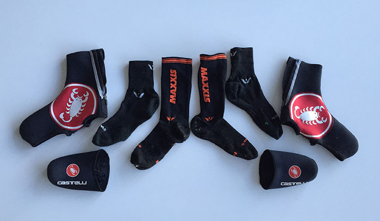 Winter wool sock, extra long sock, toe covers and shoe covers.
