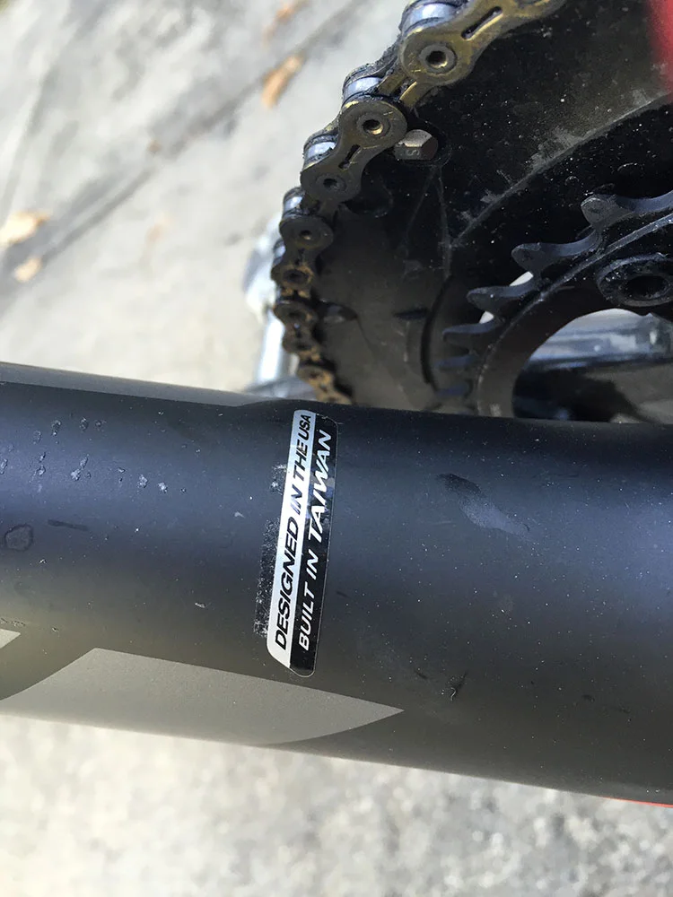 Designed in the USA. SRAM is also designed in the USA, making this a very American bike.