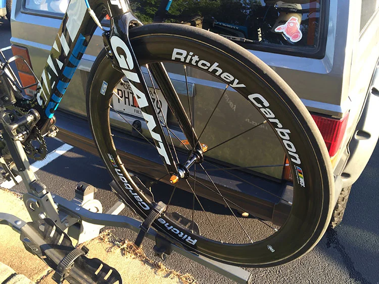 This Ritchey Carbon wheel said "come look at me," so I did. Looks old school and cool.