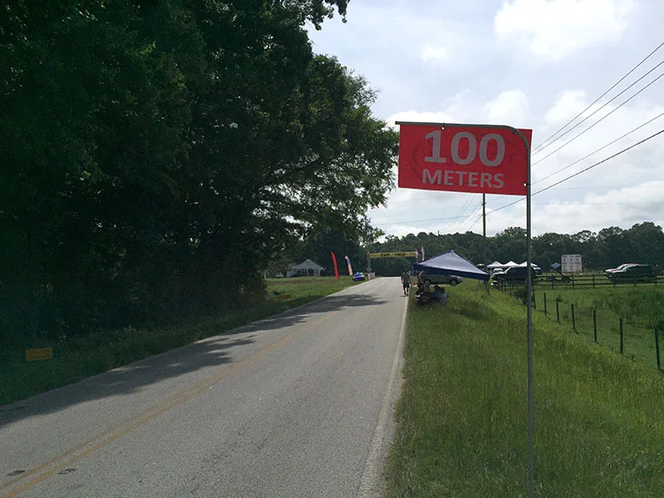 Really liked having the 200/100m to go signs.