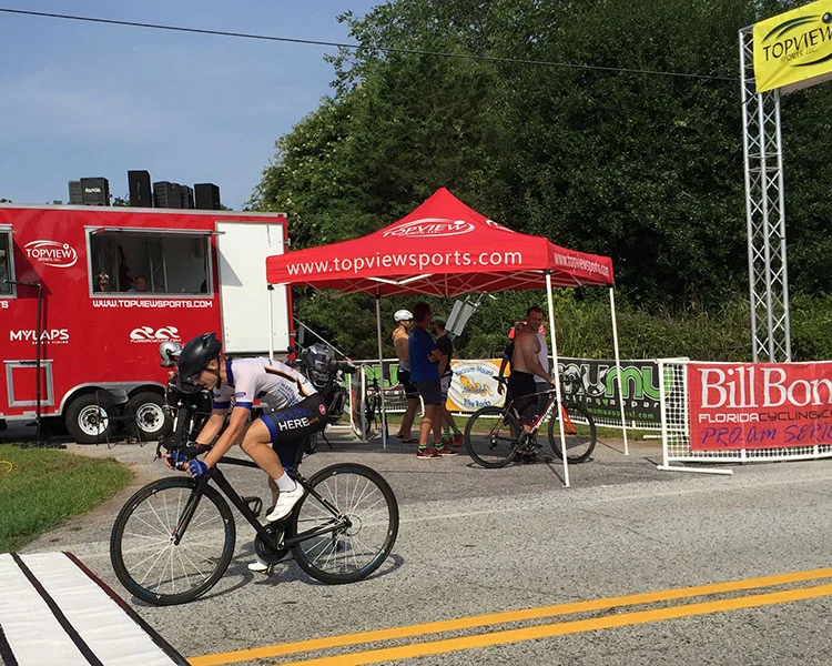 Ending an effort a bike length from the line.