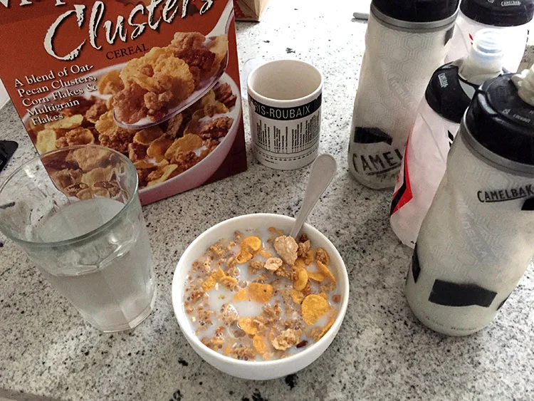 Morning of a race - been really digging this cereal from Trader Joes. To a fault.