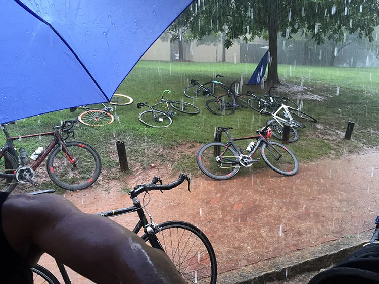"Just ... just leave the bikes."