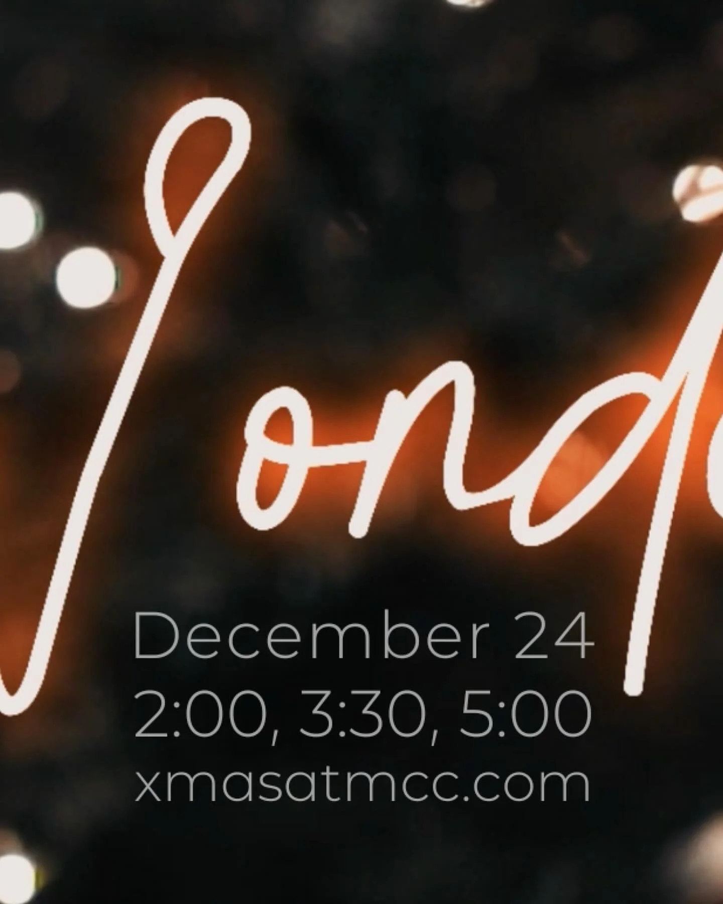 We&rsquo;d love for you and your family to join us for Christmas Eve this year! 

Monmouth Christian Church
959 Church St W Monmouth 

&bull;Service times&bull;
2pm
3:30pm
5:00pm

(MCC Kids available for birth-Kindergarten)