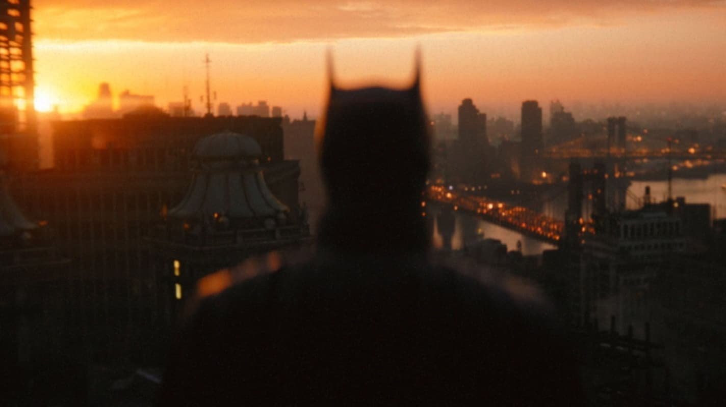the batman looking over gotham