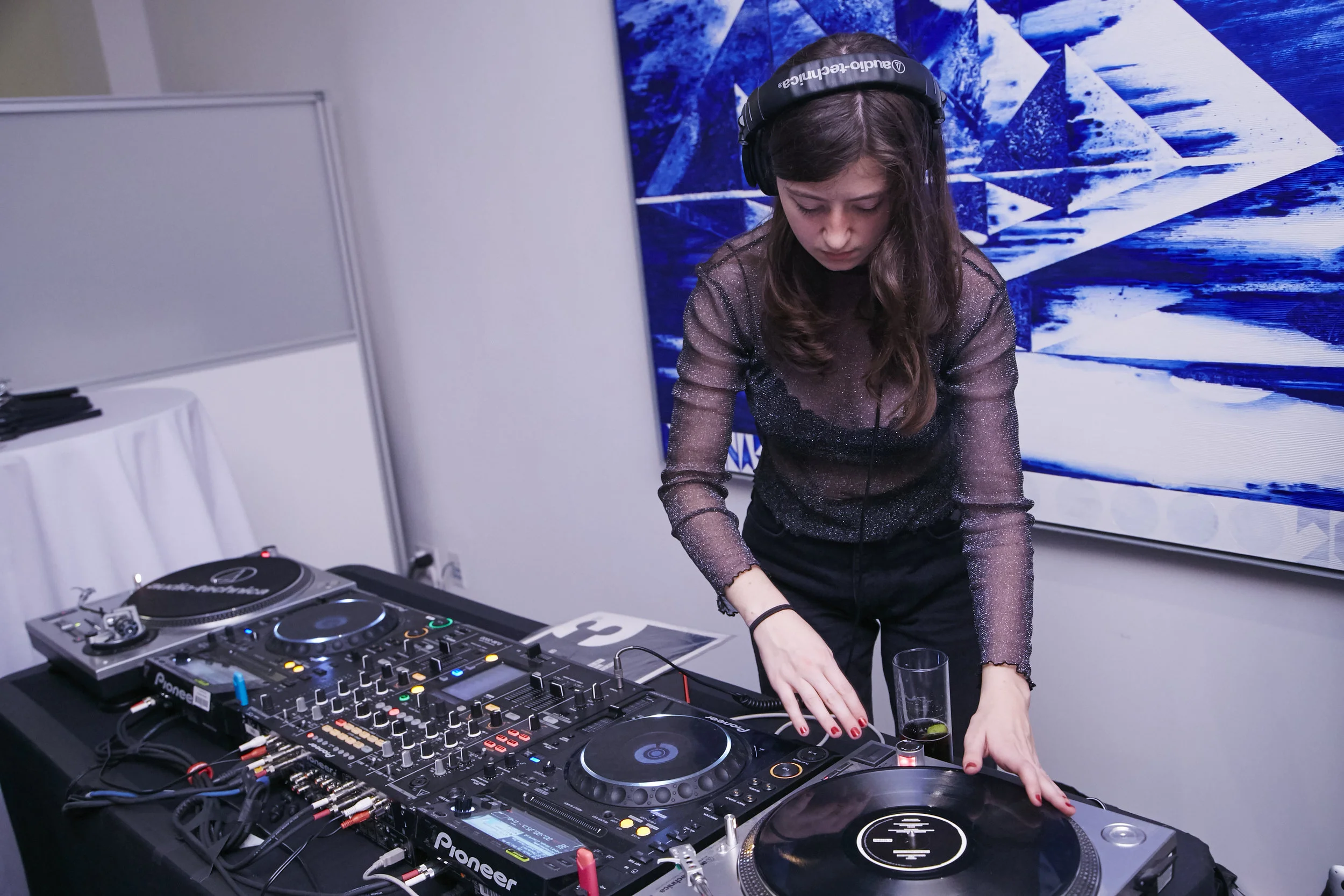 DJ spins at Marianne Boesky Gallary's 20 Year Anniversary Celebration. Photograph Courtesy: Scott Rudd Productions. Inc.