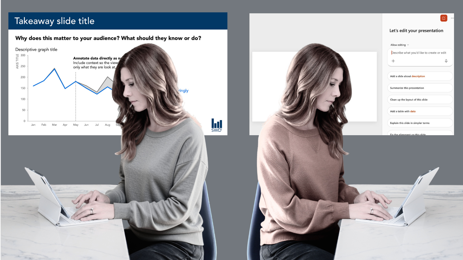 SWD + AI: design effective graphs and slides