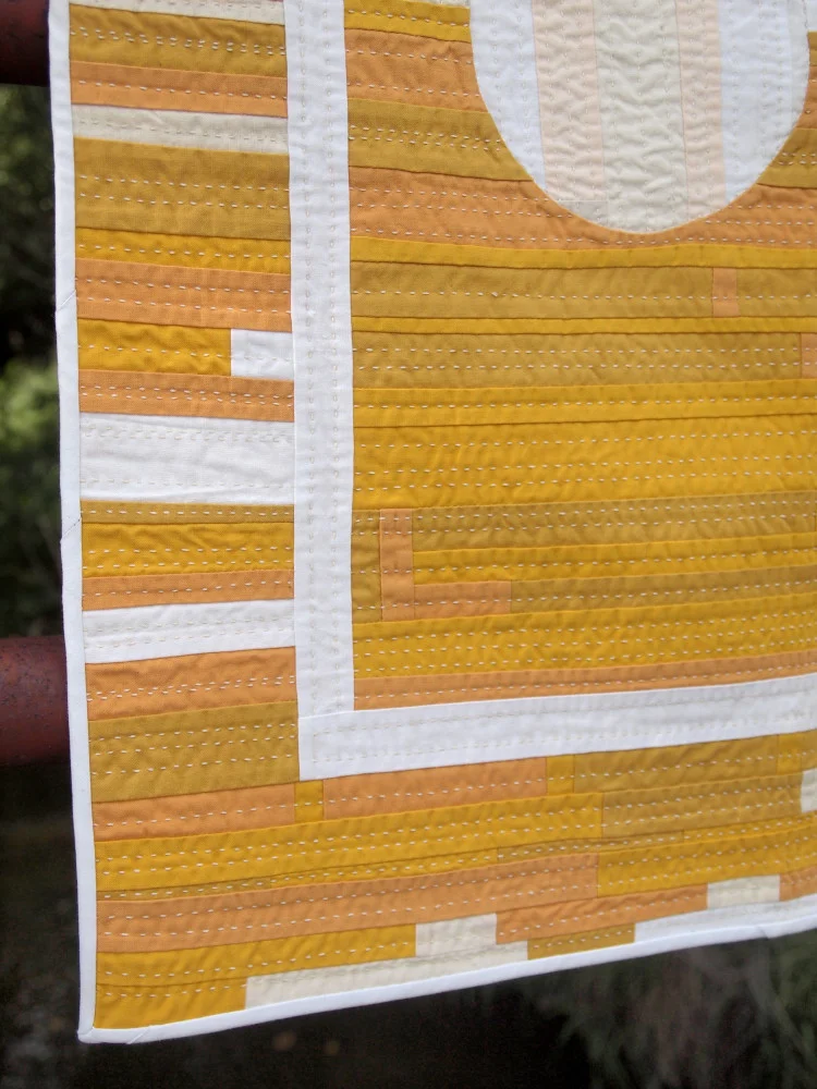 Quilt no. 015: Improve Study in Yellow and White Detail