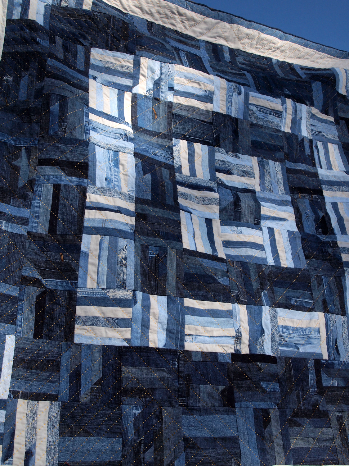 Quilt no. 014: Denim Scrap Detail