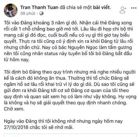 TS Trần Thanh Tuấn. Nguồn FB Đinh Văn Hải.